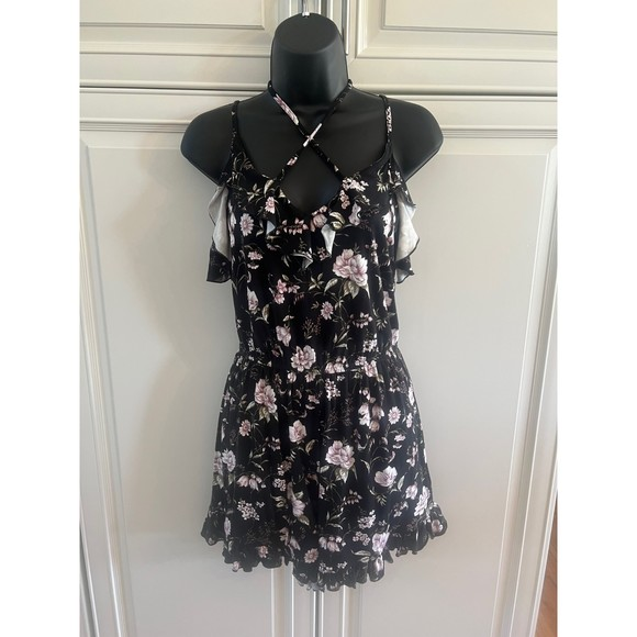 American Eagle Soft & Sexy Romper Floral Ruffle Sleeveless Size Small NWT‎ - Picture 1 of 8